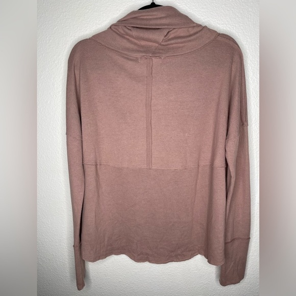 Free People - Cozy Time Funnel Neck Top in Chocolate tan color size s - Picture 7 of 9